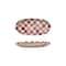 Hello Honey Oval Hand-Painted Stoneware Platter with Check Pattern, Multicolor